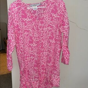 Gretchen Scott Designs Pink and White Tunic